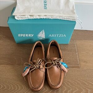Sperry Brown Loafers with Blue Accents